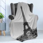 Plaid Eiffeltoren polyester - donkergrijs/taupe - 125 x 175 cm