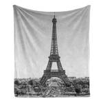 Plaid Eiffelturm Polyester - Dunkelgrau / Taupe - 125 x 175 cm