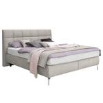 Boxspringbett Arano Chenille GCP: 49 light grey - 160 x 200cm - Doppelmatratze H2/H3