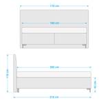 Boxspring Arano Chenille GCP: 11 zinc - 160 x 200cm - Tweepersoonsmatras H2/H3