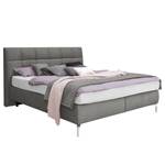 Lit boxspring Arano Tissu Chenille GCP: 129 concrete - 200 x 200cm - D2 souple