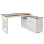 Hoekbureau Chalet D 155 E eikenhouten look/wit