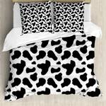 Parure de lit Vache Microfibre / Polyester - Noir / Blanc - 155 x 220 cm + 2 oreillers 80 x 80 cm