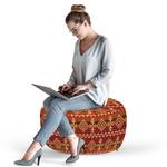 Pouf Mexikaner I Polyester - Orange / Braun