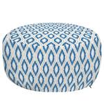 Pouf Ikat Polyester - Blau / Weiß