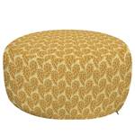 Poef Paisley I polyester - donker mosterdgeel/beige