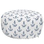 Pouf Ancre Polyester - Bleu foncé / Blanc