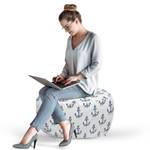 Pouf Ancre Polyester - Bleu foncé / Blanc