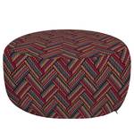 Pouf rosso e marrone Poliestere - Multicolore