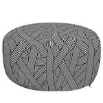 Pouf Strisce Poliestere - Grigio / Bianco