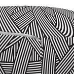 Pouf Streifen Polyester - Grau / Weiß