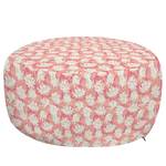 Pouf Fleurs Polyester - Rose pastel / Saumon