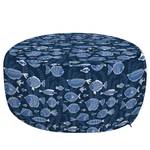 Pouf Océan Polyester - Bleu indigo / Bleu royal