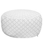 Pouf Gris Polyester - Blanc / Gris