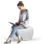 Pouf Gris Polyester - Blanc / Gris