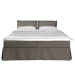 Boxspringbett Cushion Box Stoff TBO: 2 coffee - 200 x 200cm - Doppelmatratze H2/H3