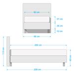 Boxspring Jonna Chenille TBS: 39 Zilvergrijs - 90 x 200cm - H3 medium