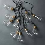 LED-Lichterkette BULB LIGHTS I Klarglas / Jute - 10-flammig - Schwarz