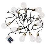 LED-Lichterkette BULB LIGHTS I Klarglas / Jute - 10-flammig - Schwarz