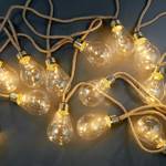 LED-Lichterkette BULB LIGHTS I Klarglas / Jute - 10-flammig - Braun