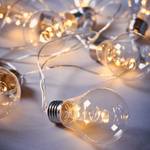 LED-lichtslinger BULB LIGHTS V transparant glas/polyester PVC - 10 lichtbron