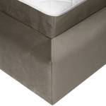 Gestoffeerd bed Ilay Velours Sadia: Beige - 160 x 200cm