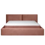 Gestoffeerd bed Ilay Velours Sadia: Perzikkleurig - 160 x 200cm