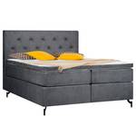 Boxspringbett Sari I Flachgewebe Oriella: Schwarz - 160 x 200cm