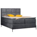 Boxspringbett Sari II Flachgewebe Oriella: Schwarz - 160 x 200cm