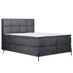 Lit boxspring Sari II Tissu Oriella: Noir - 160 x 200cm