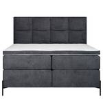 Boxspringbett Sari II Flachgewebe Oriella: Schwarz - 160 x 200cm