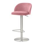 Tabouret de bar myGRACE Acier / Velours - Rose vieilli