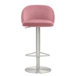 Tabouret de bar myGRACE Acier / Velours - Rose vieilli