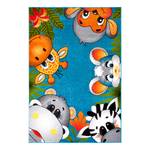 Tapis enfant / couloir Jungle Crew Polypropylène thermobouclé - Bleu / Vert