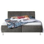 Lit capitonné Karla Tissu TCM: 89 steel grey - 160 x 200cm - Matelas double D2/D3