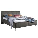 Letto imbottito Karla Tessuto TCM: 89 steel grey - 200 x 200cm - Materasso doppio H2 H3