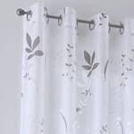 Rideau à œillets Dandelion Coton / Polyester - Blanc / Marron - 140 x 175 cm