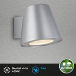 LED-buitenwandlamp Neapel transparant glas/aluminium - 1 lichtbron - Zilver