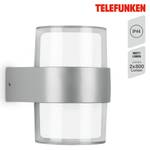 LED-buitenwandlamp Cludu polyetheen/gegoten aluminium - 2 lichtbronnen - Zilver