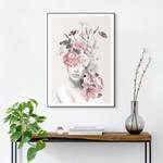 Gerahmtes Bild Blumenfrau Holzrahmen ohne Glas - Pink