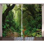 Gordijn Nepal (set van 2) polyester - groen/bruin - 140 x 175 cm
