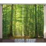 Rideaux Forêt II (lot de 2) Polyester - Vert - 140 x 175 cm