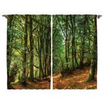 Rideaux Forêt III (lot de 2) Polyester - Vert / Marron - 140 x 175 cm