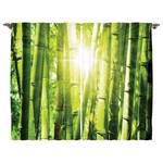 Fertiggardine Bambus (2er-Set) Polyester - Lindgrün / Gelb - 140 x 175 cm