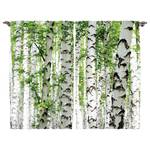 Gordijn Wald VII (set van 2) polyester - wit/groen - 140 x 175 cm