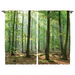 Rideaux Forêt I (lot de 2) Polyester - Multicolore - 140 x 175 cm
