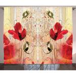 Rideaux Fleurs III (lot de 2) Polyester - Multicolore - 140 x 225 cm