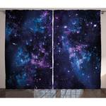 Rideaux Place (lot de 2) Polyester - Violet foncé / Bleu - 140 x 225 cm