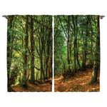 Gordijn Wald III (set van 2) polyester - groen/bruin - 140 x 245 cm