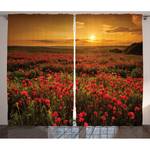 Fertiggardine Mohn (2er-Set) Polyester - Ringelblume / Scharlachrot - 140 x 260 cm